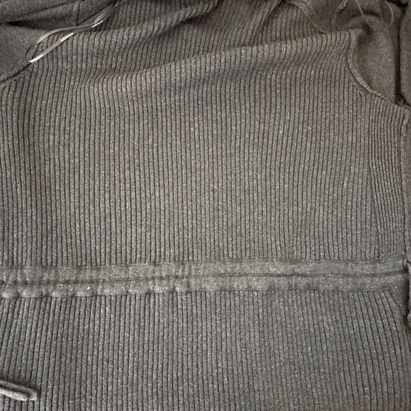 LULULEMON Size 6? Hooded Peace Of Mind Wrap Cardigan Sweater Heathered Black - Picture 13 of 14